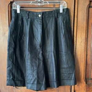 Talbots Black High-Waist Pleated Shorts